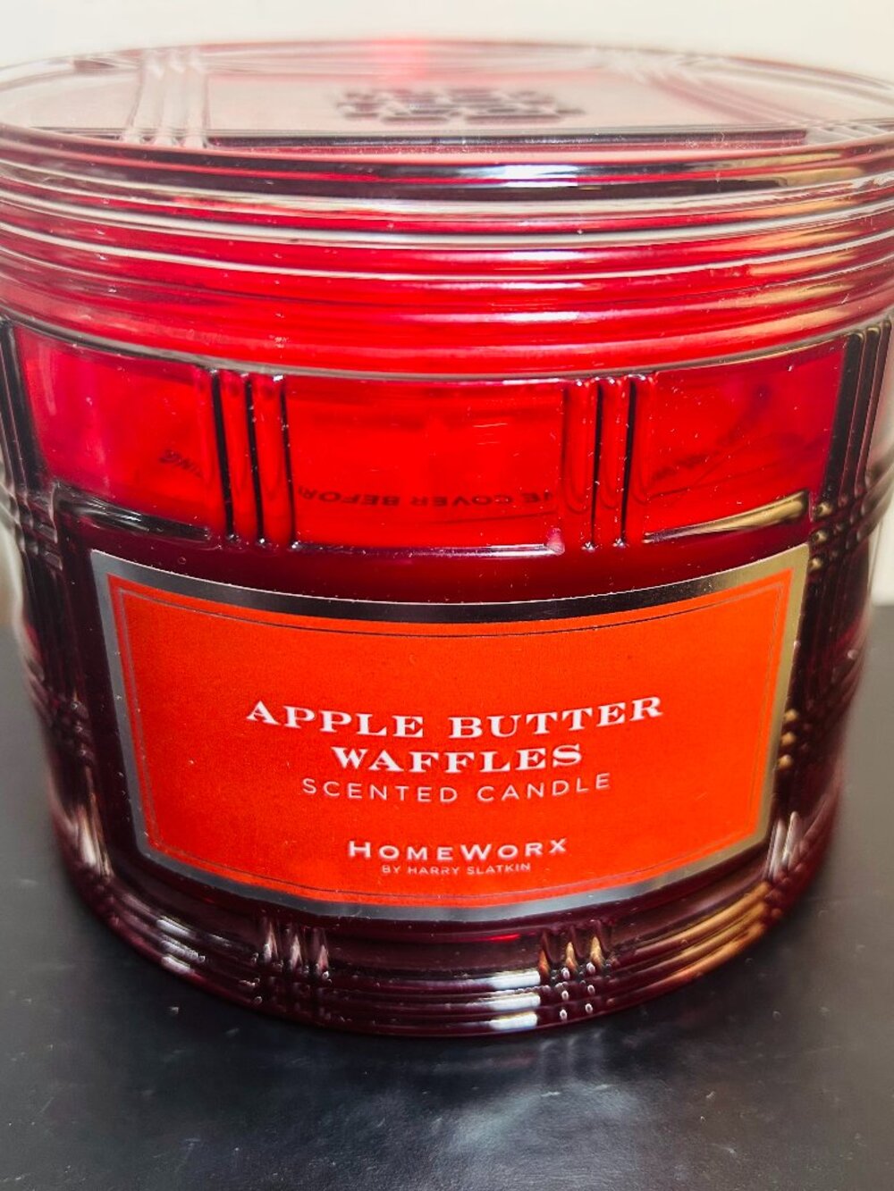 HomeWorx by Slatkin Apple Butter Waffles Glass 4-Wick 18oz Candle NEW